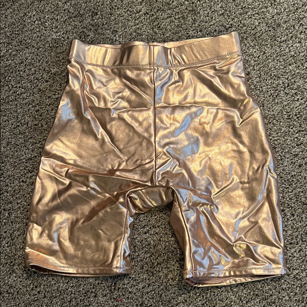 Skims Metallic Gold Swim Shorts